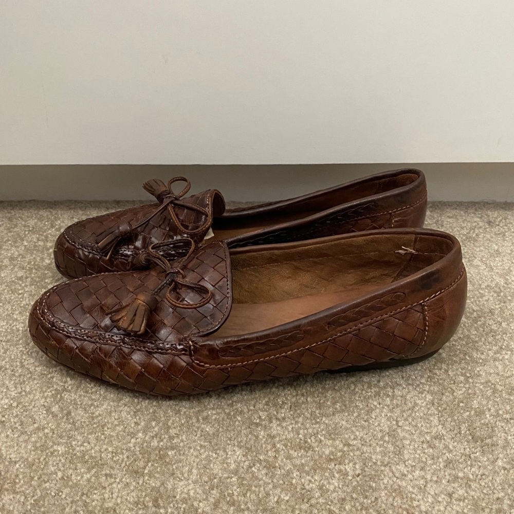 Sesto Meucci Brown Woven Loafers